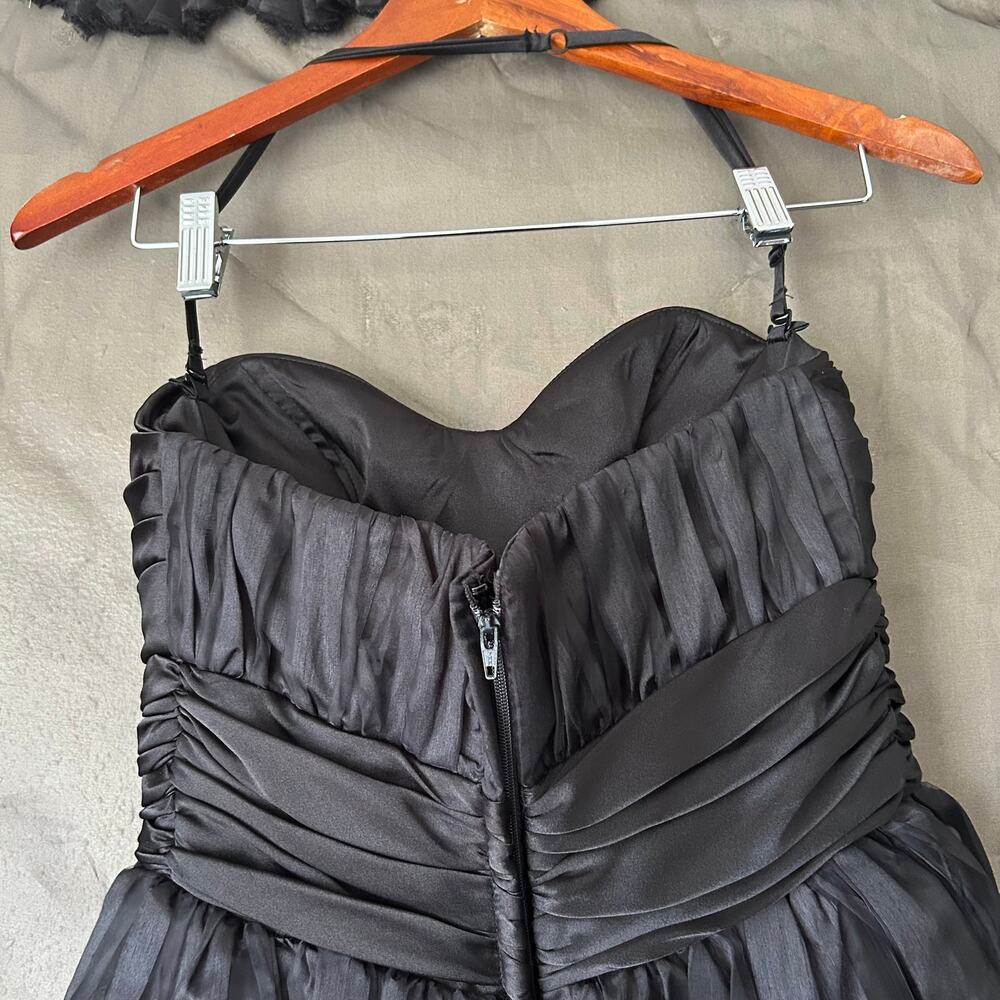 🥶 Betsey Johnson Black Organza Corset Mini Dress Size 6 - Picture 7 of 11